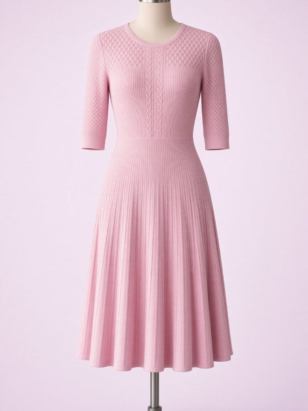 Umi Eason Pink Knit Midi Dress
